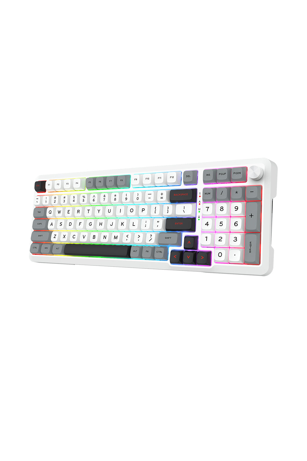 REDRAGON - Redragon K688WGL RGB Pro Bragi White Full Size Gasket Wireless Mechanical Keyboard - white