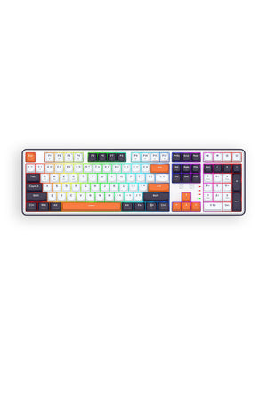REDRAGON - Redragon K689WBO RGB Pro Wyvern White 108-Key Gasket Wireless Mechanical Keyboard - white