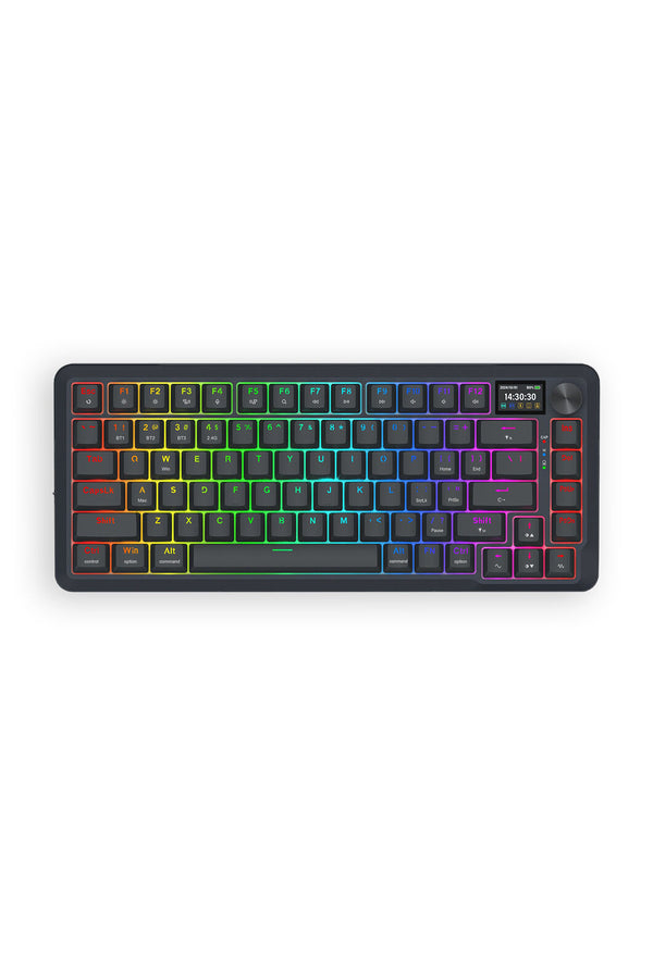REDRAGON - Redragon K708RGB-Pro Fleact Black 75% LCD Mechanical Keyboard - black