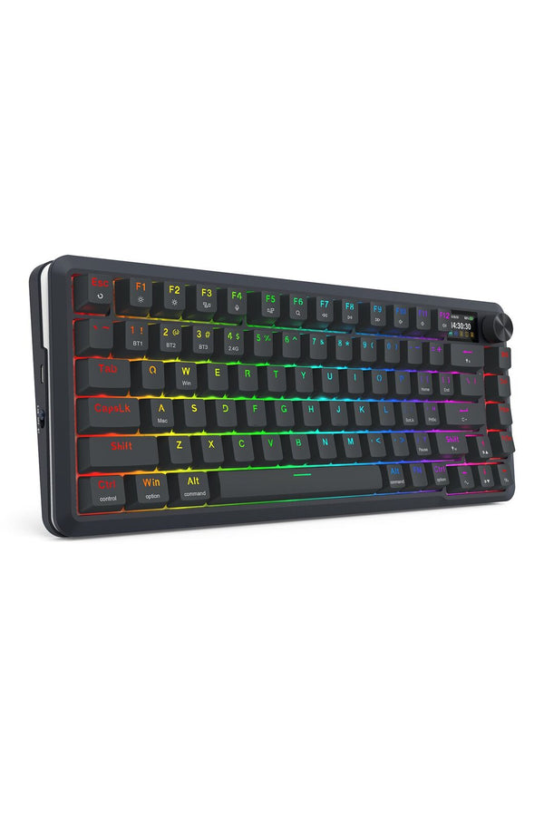 REDRAGON - Redragon K708RGB-Pro Fleact Black 75% LCD Mechanical Keyboard - black