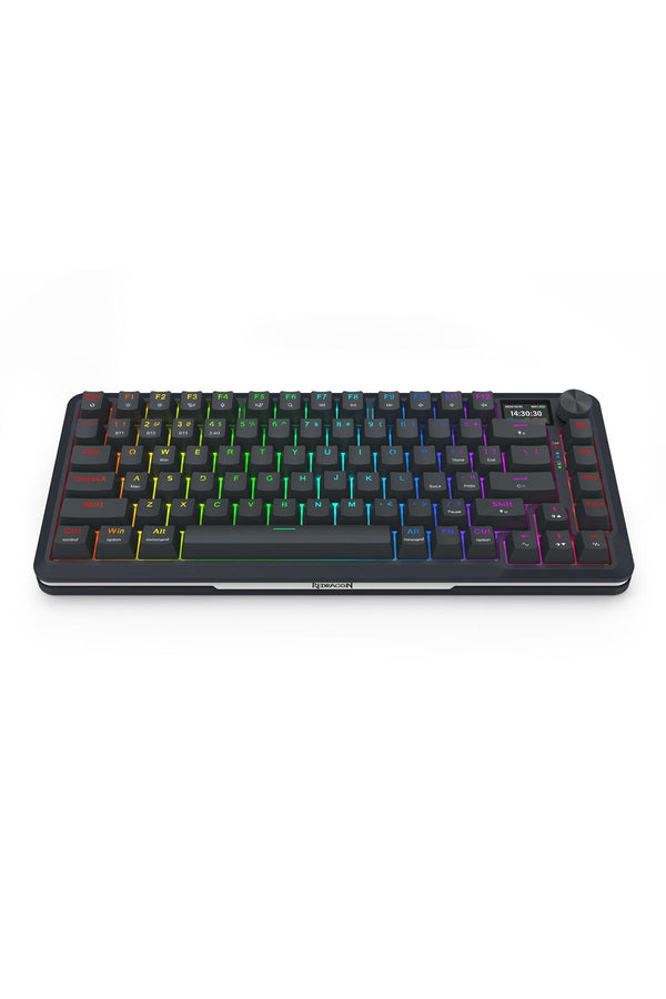 REDRAGON - Redragon K708RGB-Pro Fleact Black 75% LCD Mechanical Keyboard - black