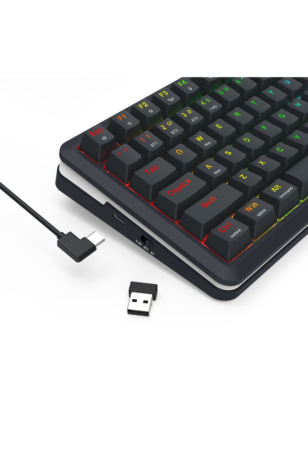 REDRAGON - Redragon K708RGB-Pro Fleact Black 75% LCD Mechanical Keyboard - black