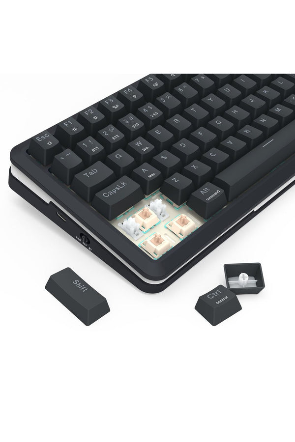 REDRAGON - Redragon K708RGB-Pro Fleact Black 75% LCD Mechanical Keyboard - black