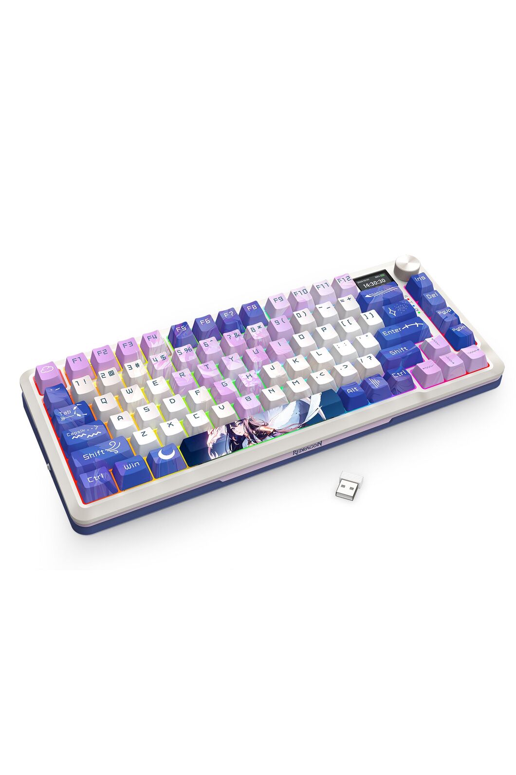 Redragon K708AK-RGB Pro Fleact Purple 75% LCD Mechanical Keyboard