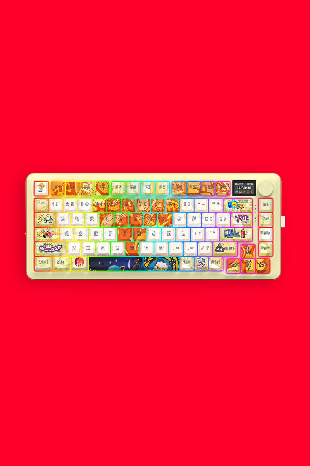 REDRAGON - K708GF-RGB-PRO Fleact 75% KB - yellow