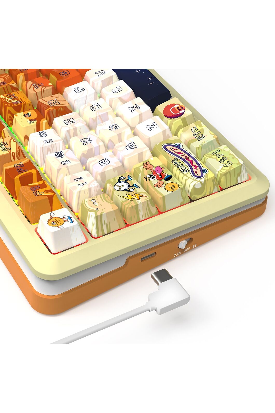 REDRAGON - K708GF-RGB-PRO Fleact 75% KB - yellow