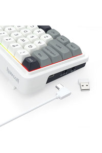 REDRAGON - Redragon K730WGP RGB Pro Draconic V2 Grey 60% Gasket Wireless Mechanical Keyboard - grey