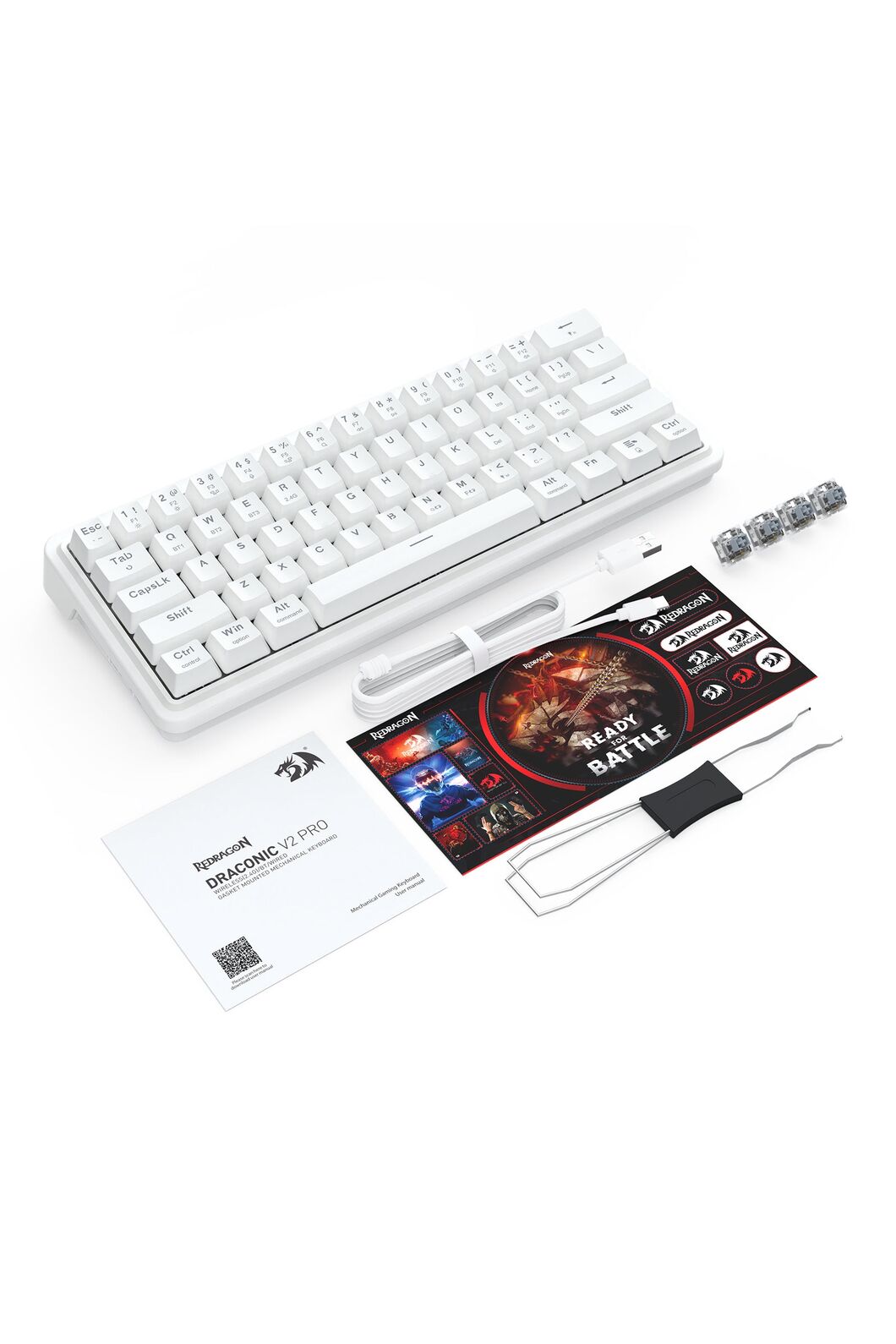 REDRAGON - K730W-RGB-PRO Draconic V2 KB - white