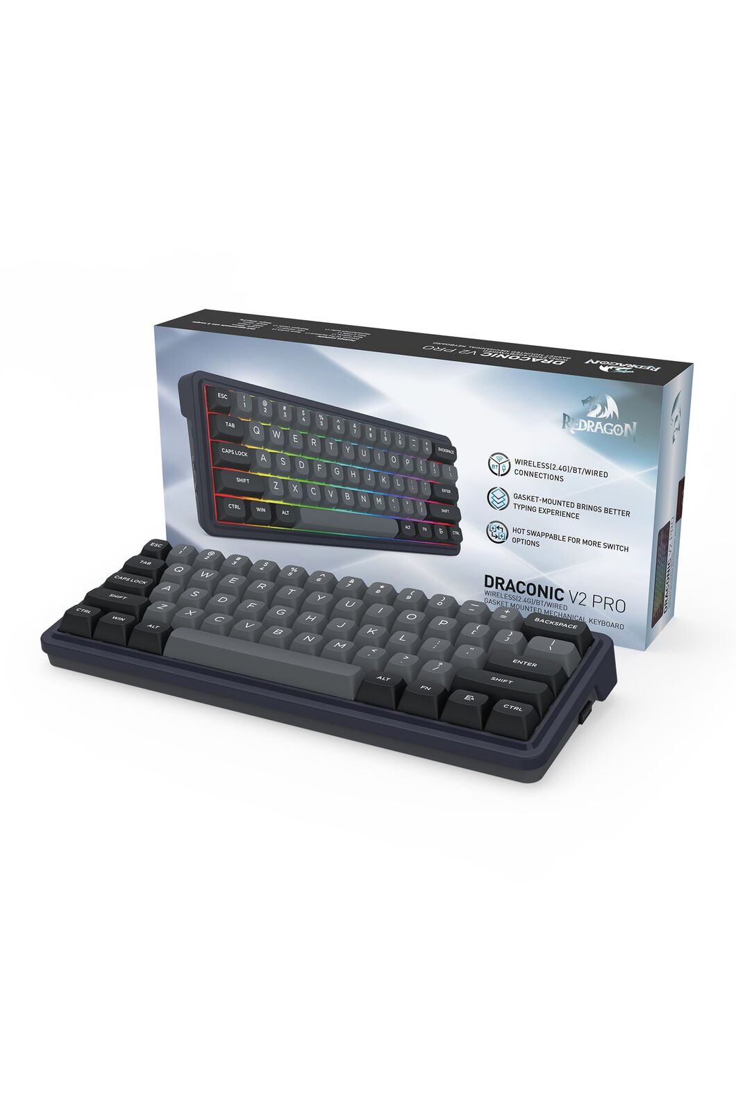 REDRAGON - K730GB-RGB-PRO Draconic V2 KB - black