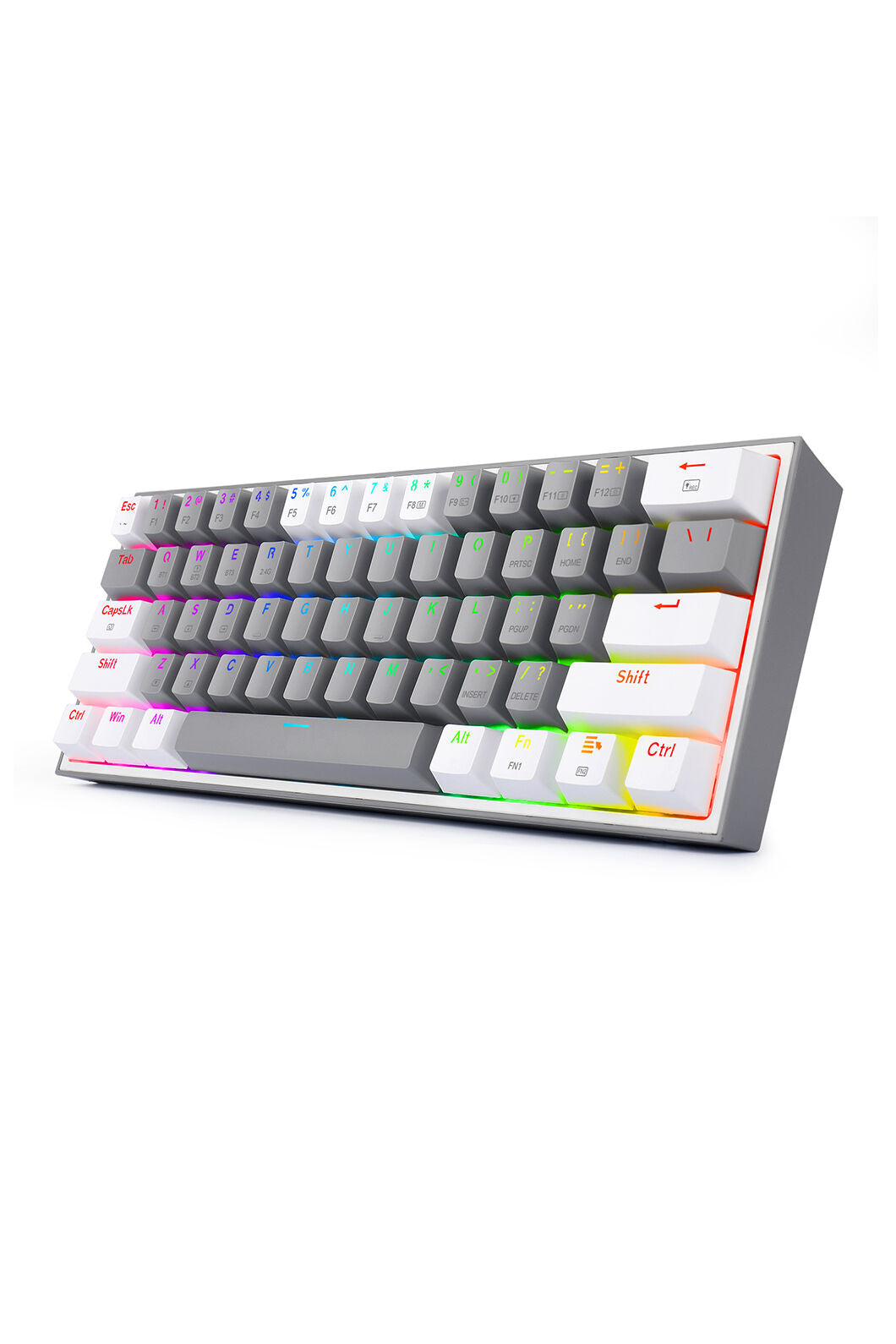 REDRAGON - Redragon K616-RGB Fizz Grey 65% Tri-Mode Wireless Mechanical Gaming Keyboard - grey