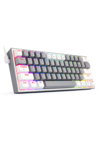REDRAGON - Redragon K616-RGB Fizz Grey 65% Tri-Mode Wireless Mechanical Gaming Keyboard - grey
