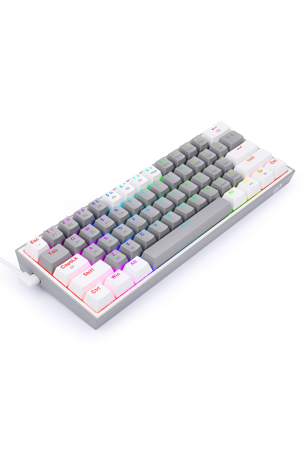 REDRAGON - Redragon K616-RGB Fizz Grey 65% Tri-Mode Wireless Mechanical Gaming Keyboard - grey