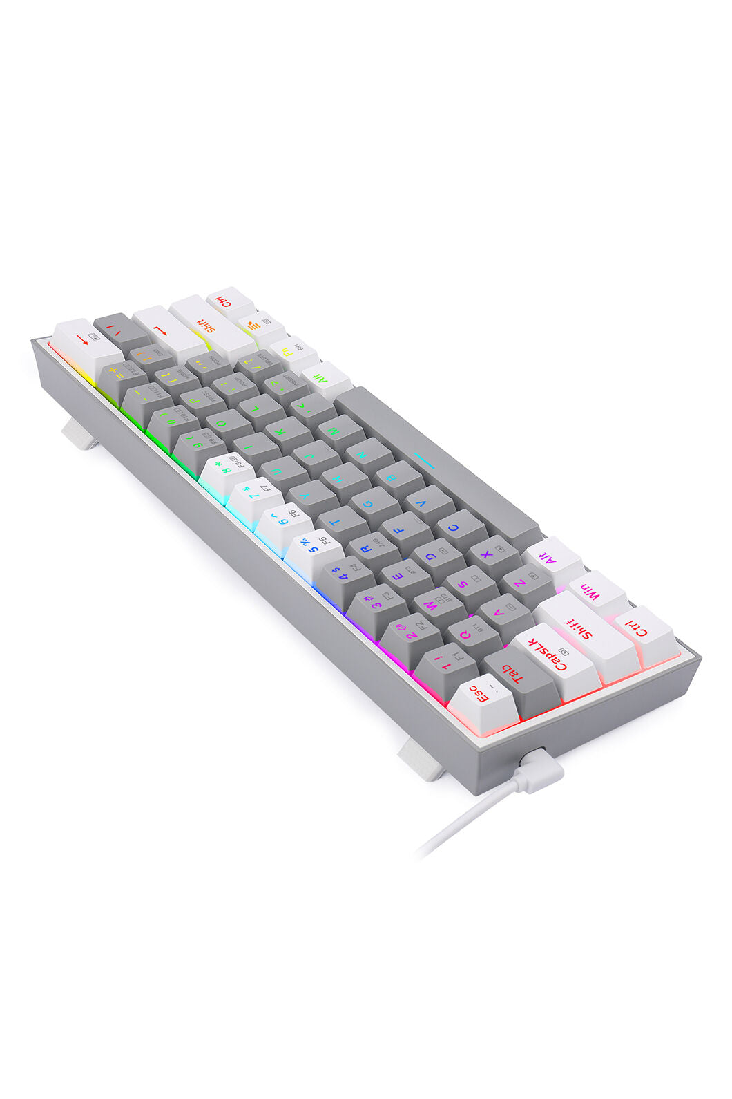 REDRAGON - Redragon K616-RGB Fizz Grey 65% Tri-Mode Wireless Mechanical Gaming Keyboard - grey