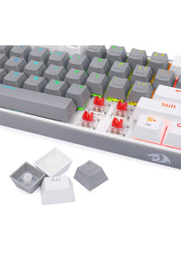 REDRAGON - Redragon K616-RGB Fizz Grey 65% Tri-Mode Wireless Mechanical Gaming Keyboard - grey