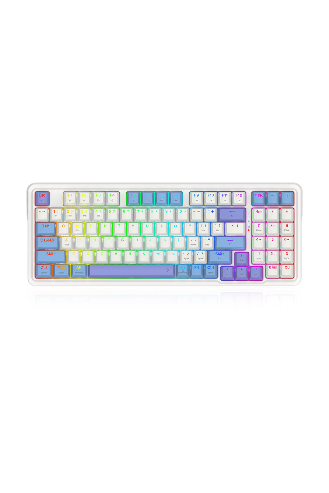 REDRAGON - Redragon K664WBP RGB Pro Gloria White Purple 94% Gasket Wireless Mechanical Keyboard - white-purple
