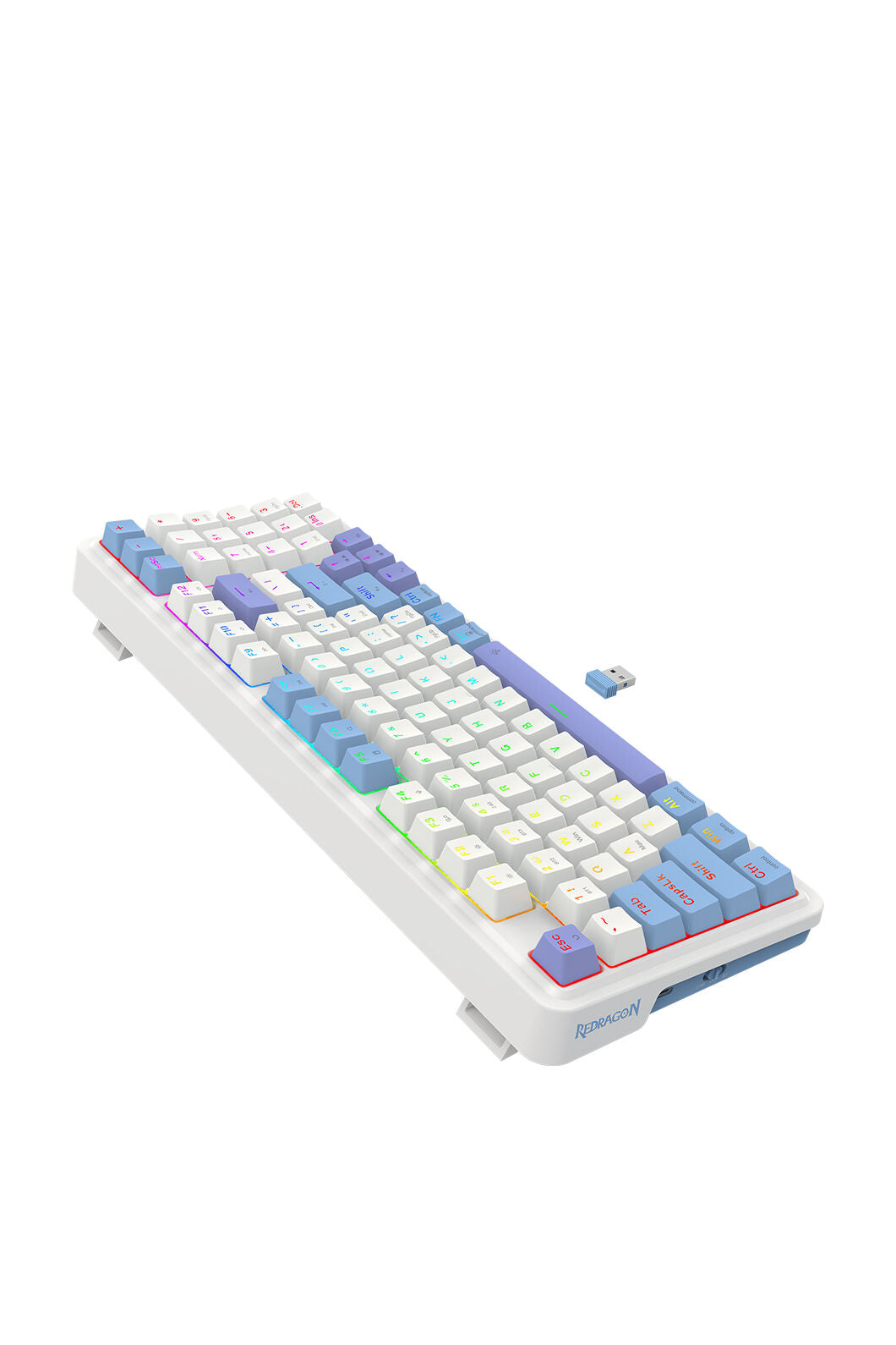 REDRAGON - Redragon K664WBP RGB Pro Gloria White Purple 94% Gasket Wireless Mechanical Keyboard - white-purple