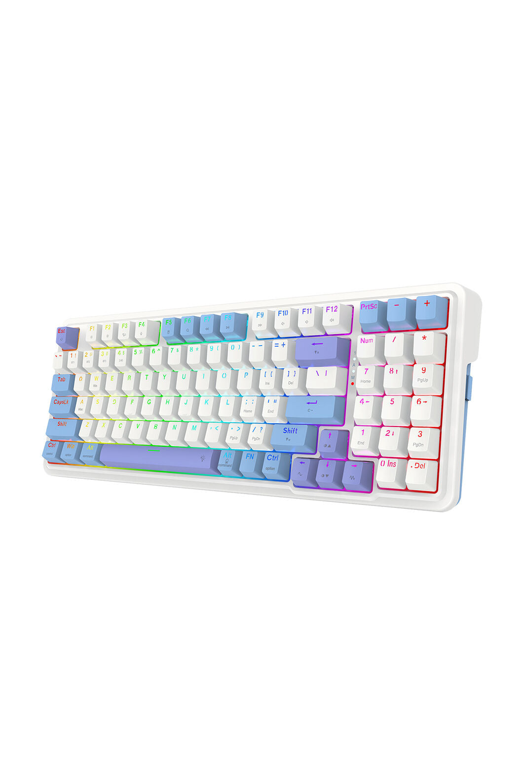 REDRAGON - Redragon K664WBP RGB Pro Gloria White Purple 94% Gasket Wireless Mechanical Keyboard - white-purple