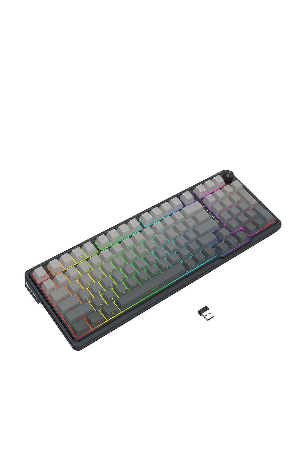 REDRAGON - Redragon K686SP RGB Pro EISA Grey 98+1 Gasket Wireless Mechanical Keyboard - grey