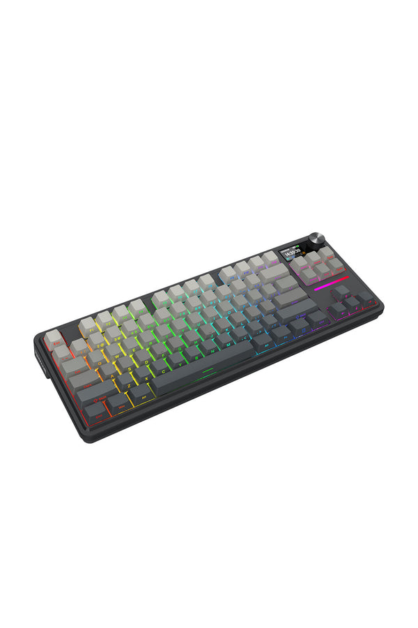 REDRAGON - Redragon K743SP-RGB-PRO Antonium LCD Black 75% Customisable RGB Mechanical Gaming Keyboard - grey
