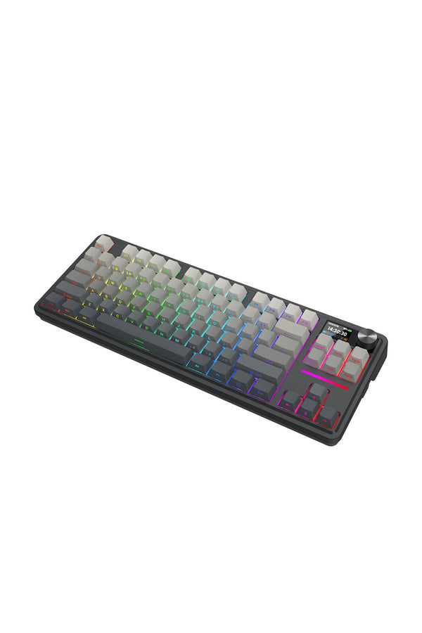 REDRAGON - Redragon K743SP-RGB-PRO Antonium LCD Black 75% Customisable RGB Mechanical Gaming Keyboard - grey