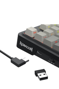 REDRAGON - Redragon K743SP-RGB-PRO Antonium LCD Black 75% Customisable RGB Mechanical Gaming Keyboard - grey