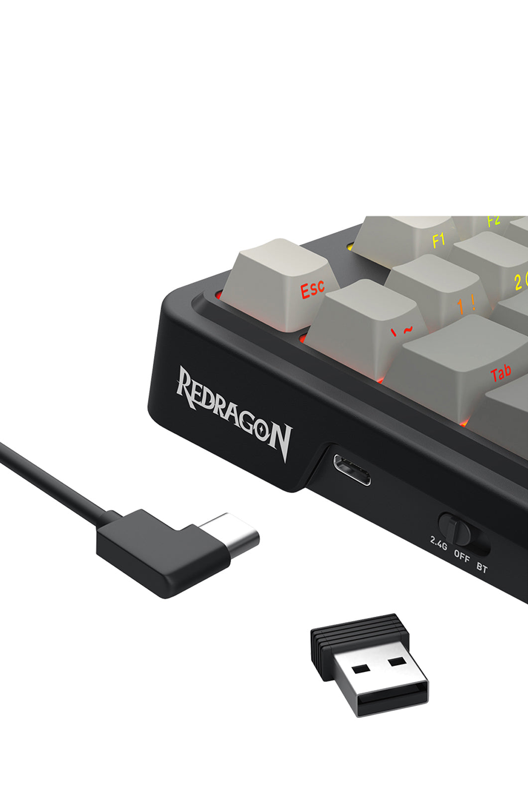REDRAGON - Redragon K743SP-RGB-PRO Antonium LCD Black 75% Customisable RGB Mechanical Gaming Keyboard - grey