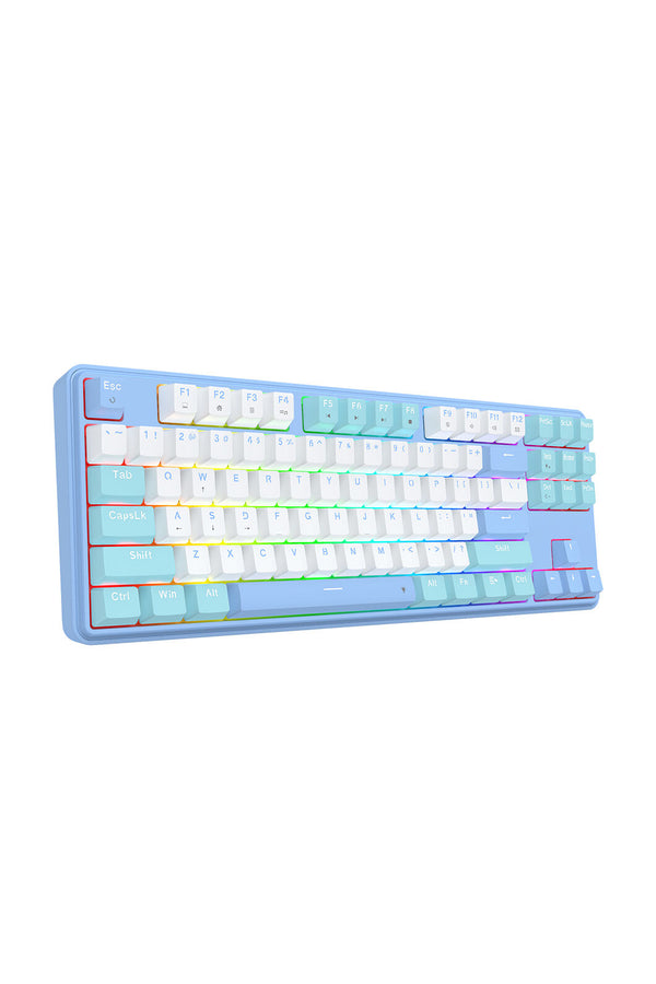REDRAGON - Redragon K707WBB RGB S.Blade White/Blue TKL Gasket Mounted Linear Gaming Keyboard - white-blue