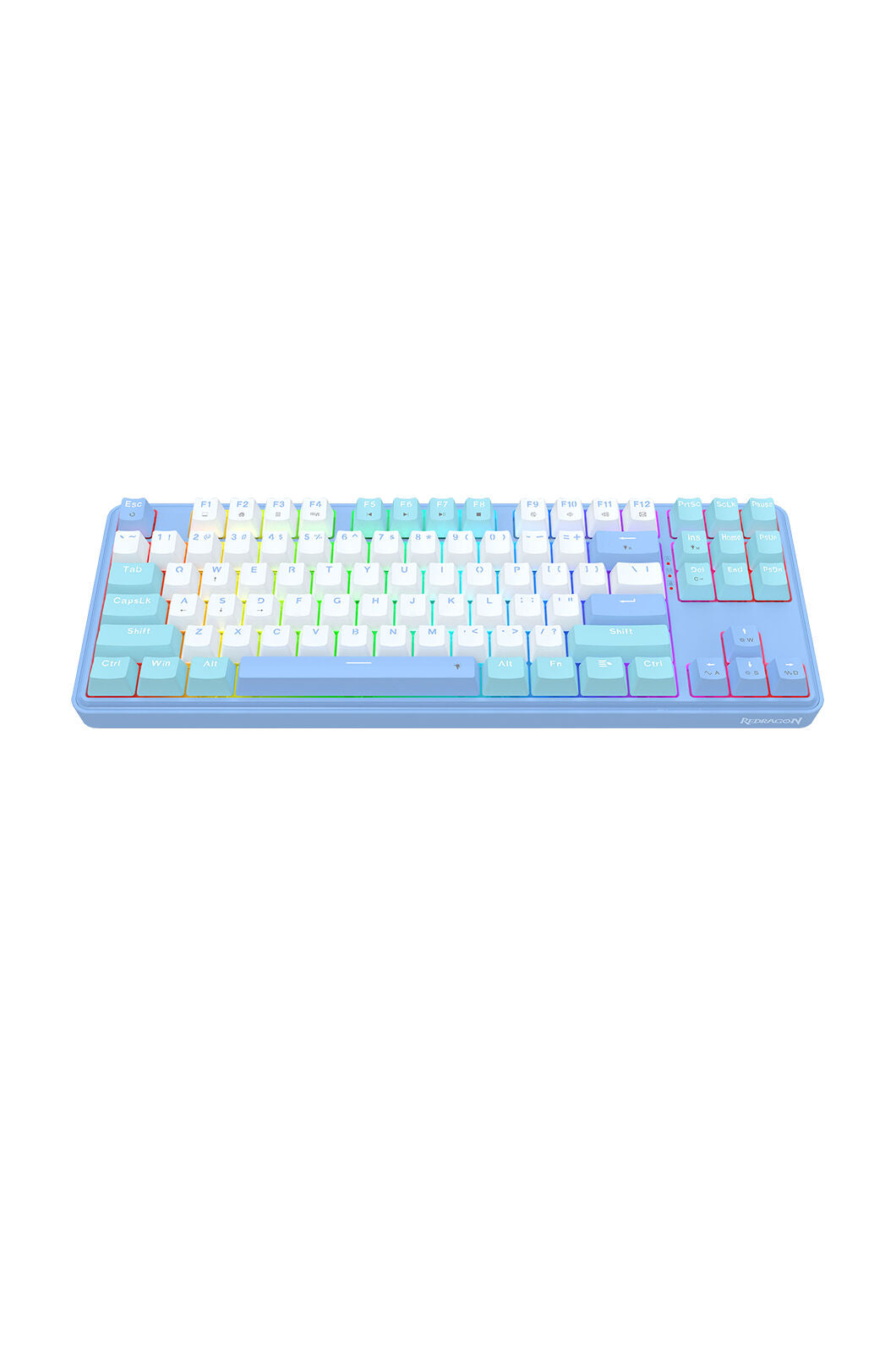 REDRAGON - Redragon K707WBB RGB S.Blade White/Blue TKL Gasket Mounted Linear Gaming Keyboard - white-blue