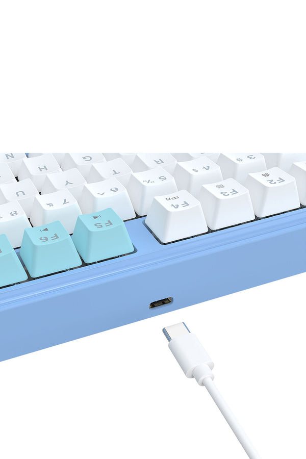 REDRAGON - Redragon K707WBB RGB S.Blade White/Blue TKL Gasket Mounted Linear Gaming Keyboard - white-blue