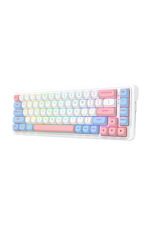 REDRAGON - Redragon K709WBP RGB Pro Nova White/Blue/Pink 65% Wireless Gasket Gaming Keyboard - white-blue-pink