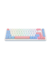 REDRAGON - Redragon K709WBP RGB Pro Nova White/Blue/Pink 65% Wireless Gasket Gaming Keyboard - white-blue-pink