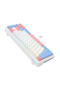 REDRAGON - Redragon K709WBP RGB Pro Nova White/Blue/Pink 65% Wireless Gasket Gaming Keyboard - white-blue-pink