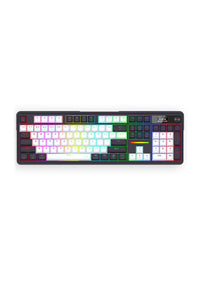 REDRAGON - Redragon K762WB-RGB Pro Terraflare Black/White Tri-Mode Gasket Mechanical Keyboard - black-white