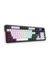REDRAGON - Redragon K762WB-RGB Pro Terraflare Black/White Tri-Mode Gasket Mechanical Keyboard - black-white