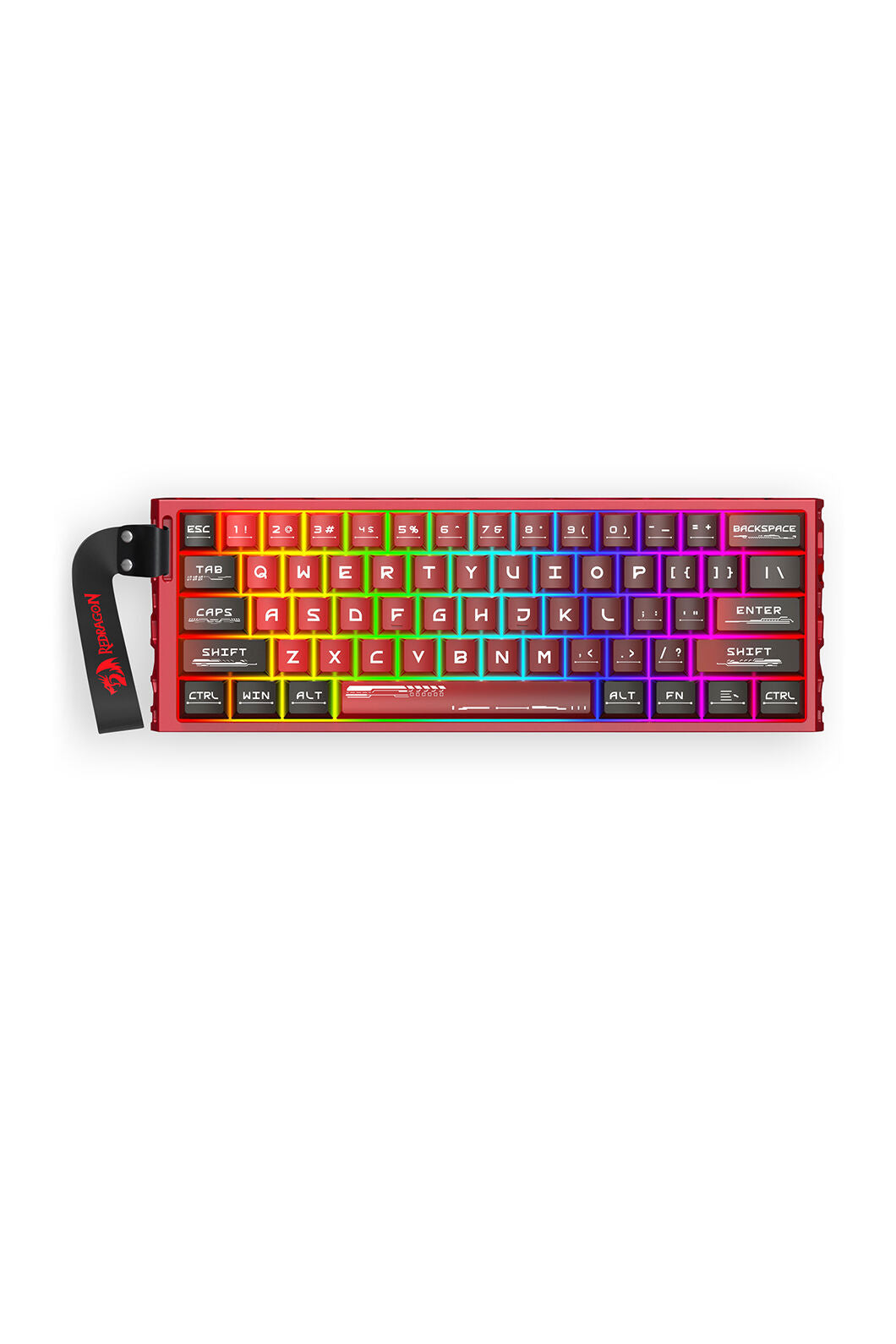 REDRAGON - Redragon K753RG-RGB CNC Red 8K Polling UltraMag Magnetic Switch 60% Wired Gaming Keyboard - red