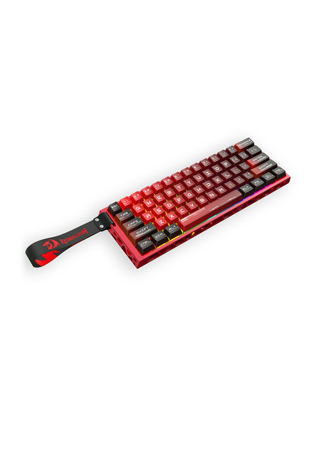 REDRAGON - Redragon K753RG-RGB CNC Red 8K Polling UltraMag Magnetic Switch 60% Wired Gaming Keyboard - red