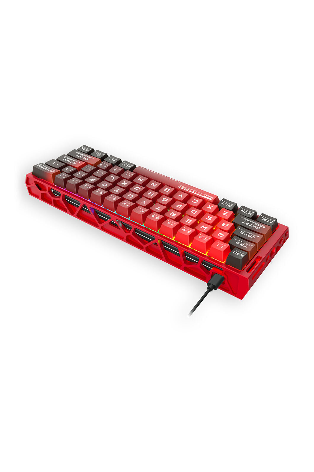 REDRAGON - Redragon K753RG-RGB CNC Red 8K Polling UltraMag Magnetic Switch 60% Wired Gaming Keyboard - red