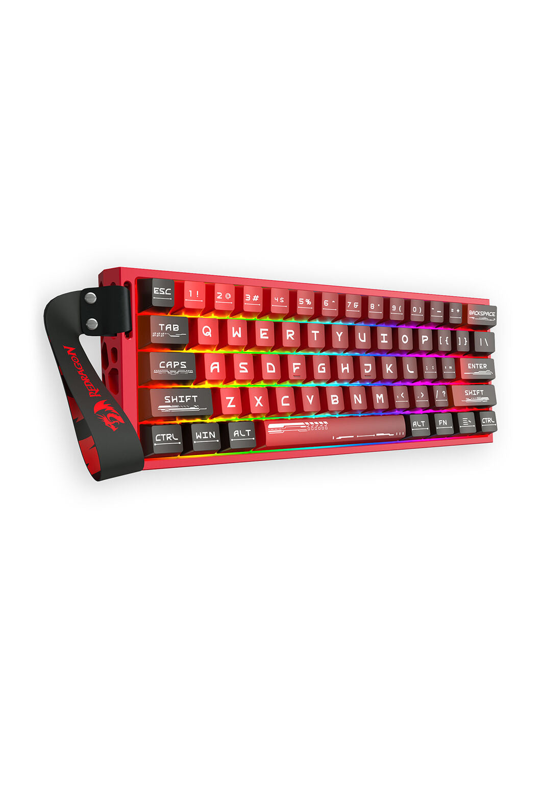 REDRAGON - Redragon K753RG-RGB CNC Red 8K Polling UltraMag Magnetic Switch 60% Wired Gaming Keyboard - red