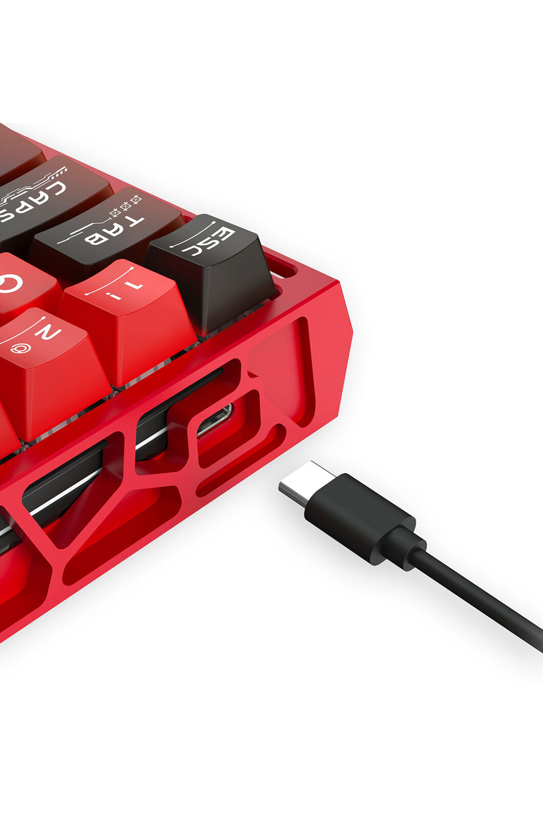 REDRAGON - Redragon K753RG-RGB CNC Red 8K Polling UltraMag Magnetic Switch 60% Wired Gaming Keyboard - red