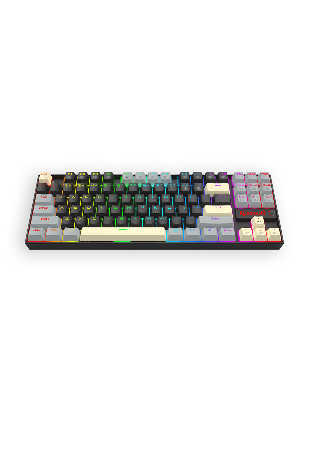 REDRAGON - Redragon K552LGY-RGB Kumara Wired Mechanical Keyboard-Black/Grey - black-grey