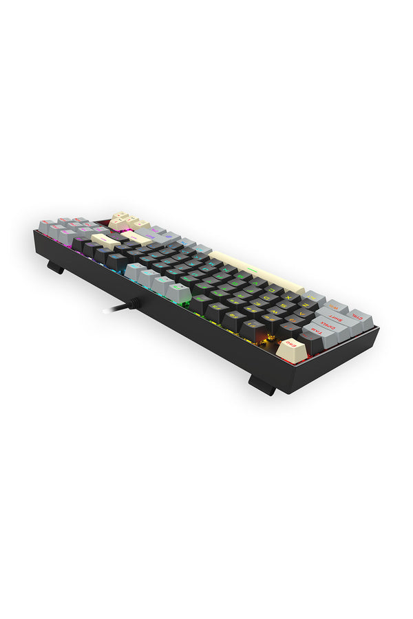 REDRAGON - Redragon K552LGY-RGB Kumara Wired Mechanical Keyboard-Black/Grey - black-grey