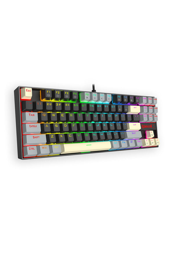 REDRAGON - Redragon K552LGY-RGB Kumara Wired Mechanical Keyboard-Black/Grey - black-grey