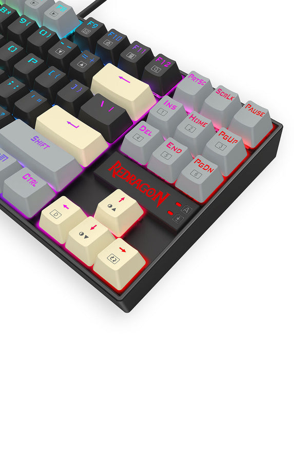 REDRAGON - Redragon K552LGY-RGB Kumara Wired Mechanical Keyboard-Black/Grey - black-grey