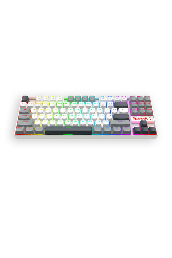 REDRAGON - Redragon K552WGL-RGB Kumara Wired Wired Mechanical Keyboard-White/Grey - white-grey