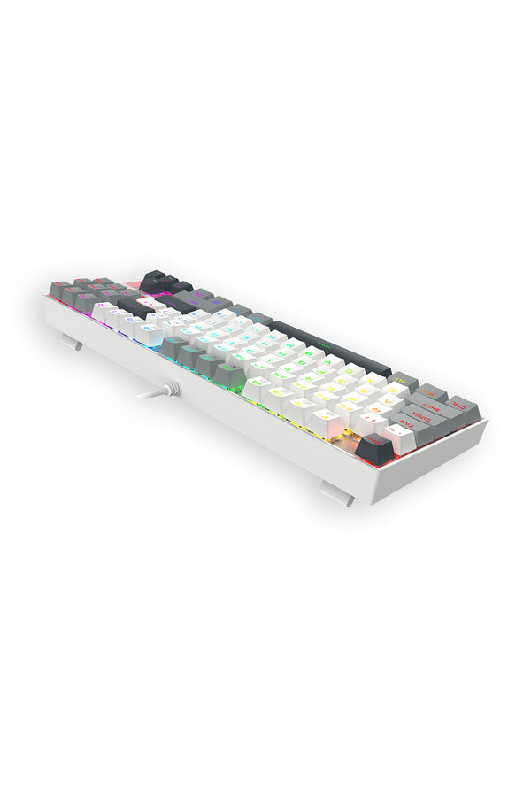 REDRAGON - Redragon K552WGL-RGB Kumara Wired Wired Mechanical Keyboard-White/Grey - white-grey
