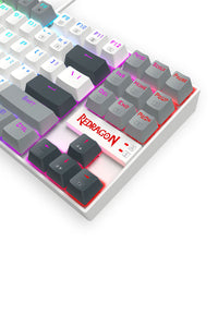 REDRAGON - Redragon K552WGL-RGB Kumara Wired Wired Mechanical Keyboard-White/Grey - white-grey