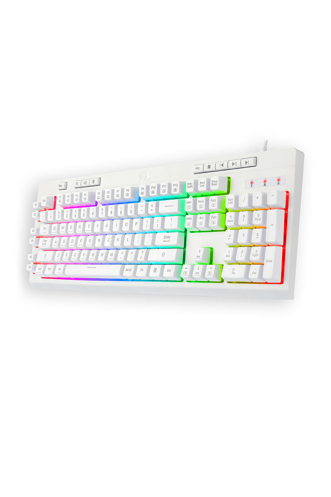 REDRAGON - Redragon K512W Shiva RGB Backlit Full Size Wired Membrane Gamin Keyboard (White) - white