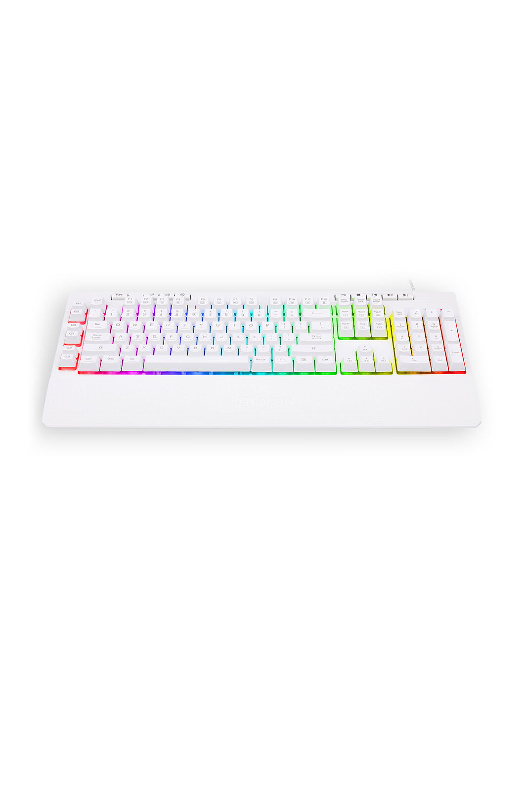 REDRAGON - Redragon K512W Shiva RGB Backlit Full Size Wired Membrane Gamin Keyboard (White) - white