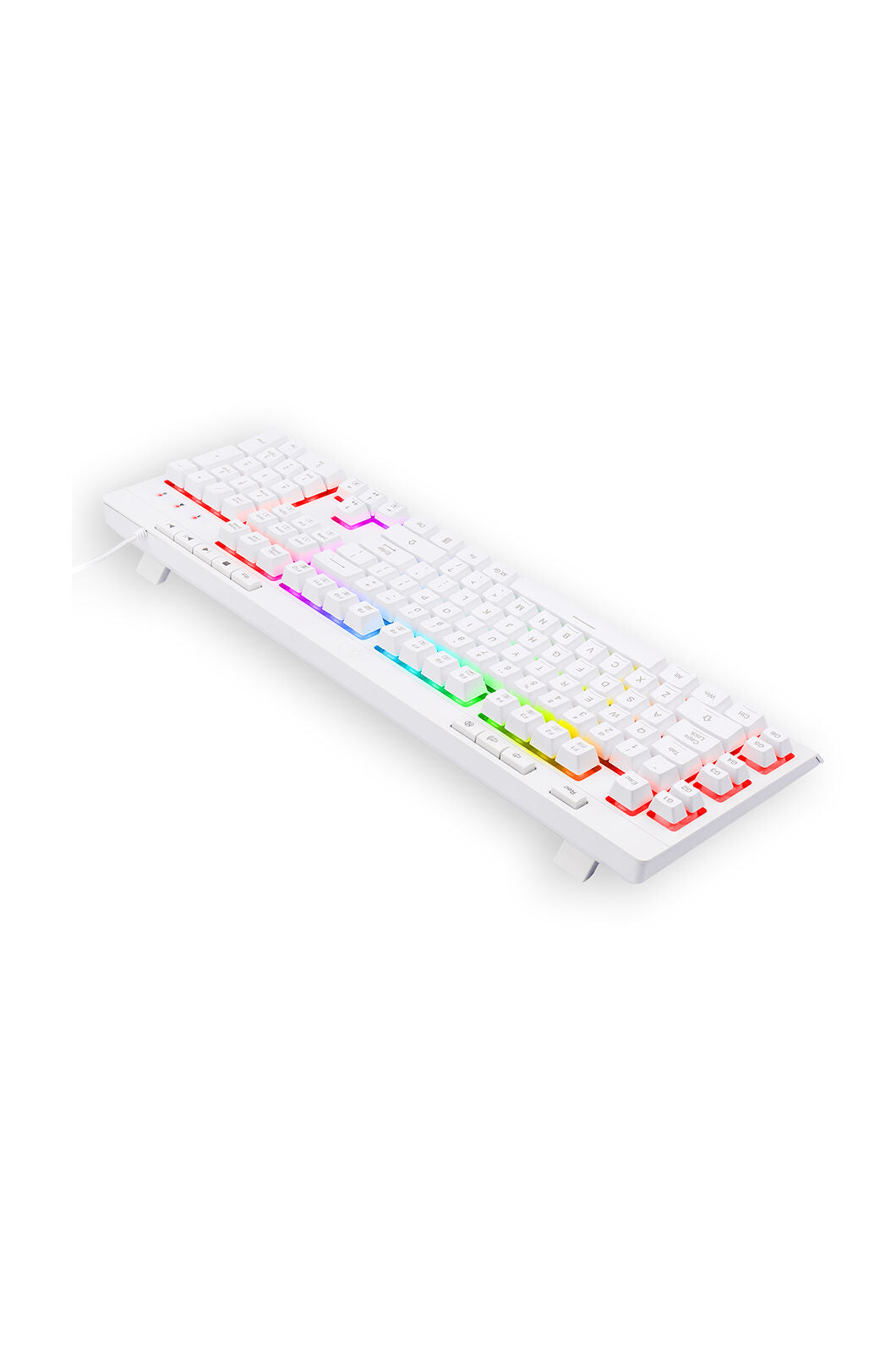REDRAGON - Redragon K512W Shiva RGB Backlit Full Size Wired Membrane Gamin Keyboard (White) - white