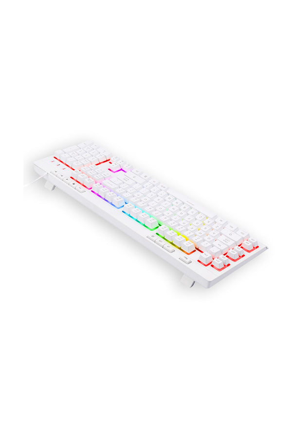 REDRAGON - Redragon K512W Shiva RGB Backlit Full Size Wired Membrane Gamin Keyboard (White) - white